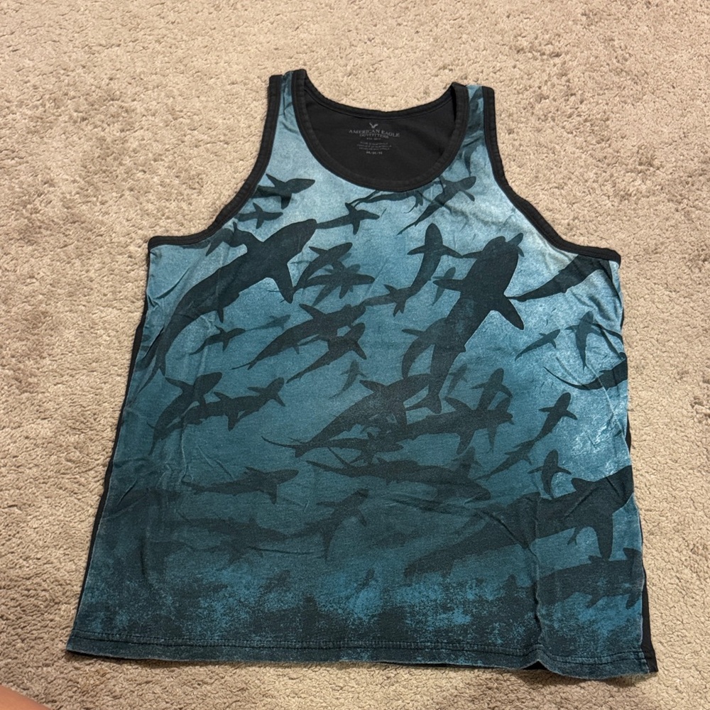 American Eagle Outfitters Blue Shark Tank Top